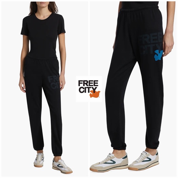 Like New - Freecity Logo Cotton Sweatpants (S) - Picture 1 of 13